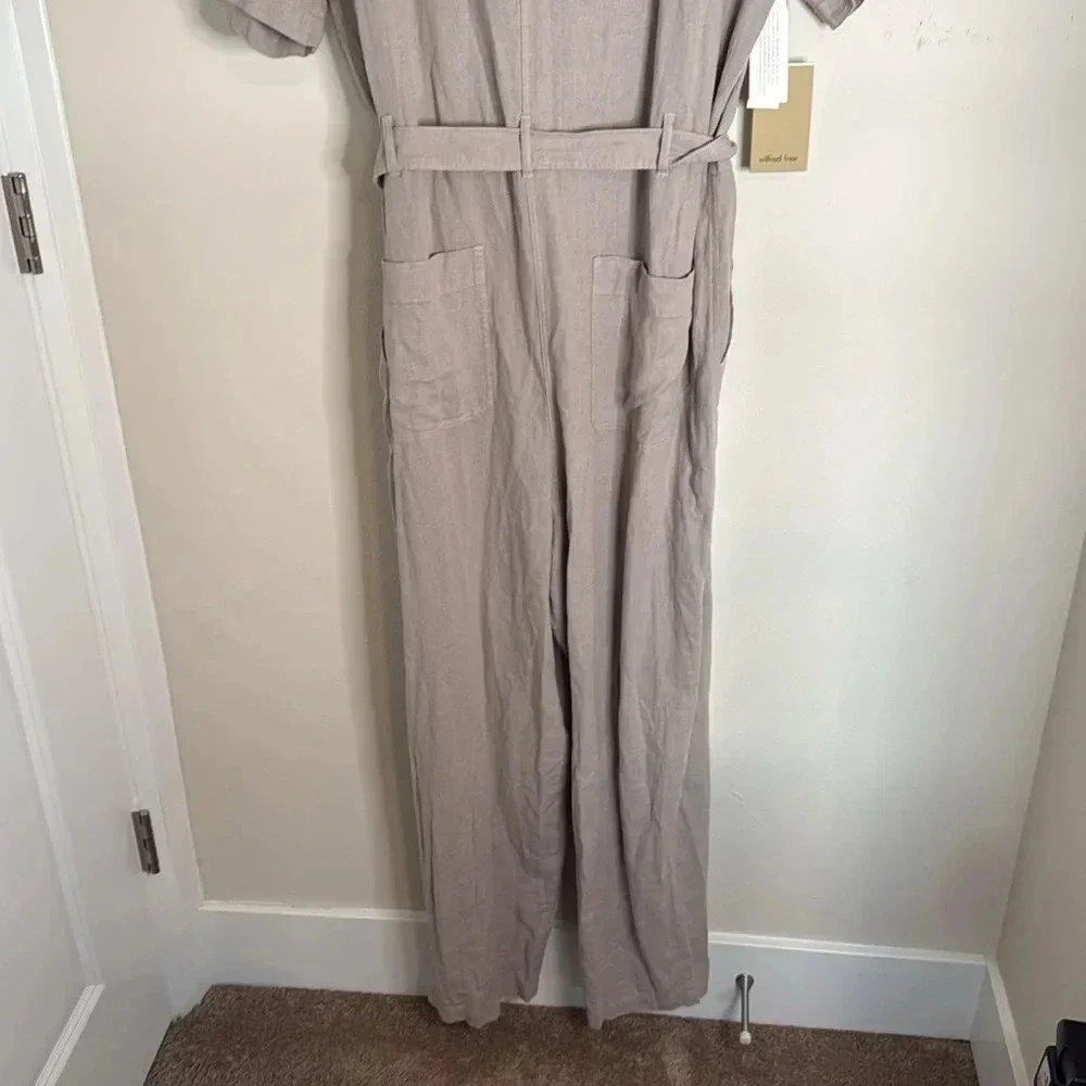 NWT Wilfred Mist Linen Jumpsuit Size Large Gd Ashen